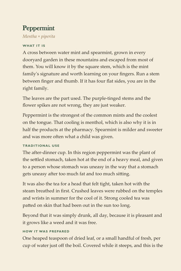 An ingredient profile page from the book
